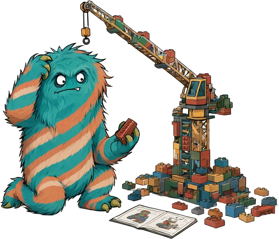 The danwos monster building with bricks