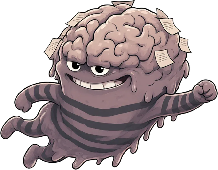 monsterbrain flying with arms stretched out