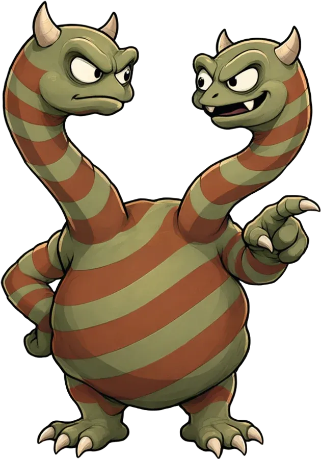 The two-headed monster stands for contact